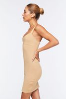 Women's V-Neck Bodycon Mini Dress in Safari Medium