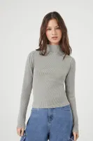 Women's Waffle Knit Turtleneck Top in Tea, XS