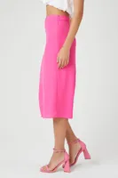 Women's Midi Column Skirt in Hot Pink Small