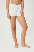 Women's Rib-Knit Crop Top & Shorts Pajama Set Heather Grey