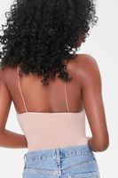 Women's Seamless Ribbed Bodysuit in Taupe Medium