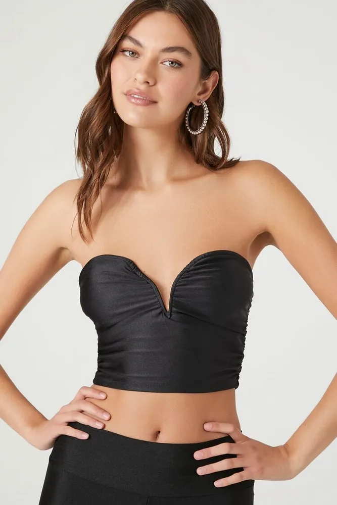 Women's Plunging Sweetheart Tube Crop Top