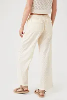 Women's Textured Drawstring Wide-Leg Pants in Birch Large