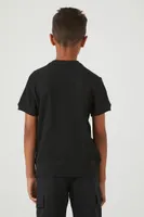 Kids Henley Top (Girls + Boys) in Black, 13/14