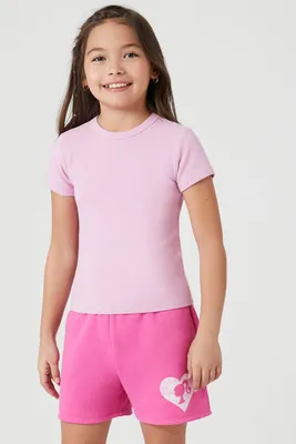 Girls Barbie Drawstring Shorts (Kids) Pink,