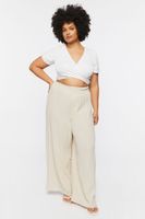 Women's Gauze Palazzo Pants in Ash Brown, 0X