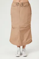 Women's Cargo Midi Skirt in Taupe Small