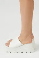 Women's Lug-Sole Flatform Wedges in White, 10