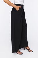 Women's Pleated Wide-Leg Pants in Black Small