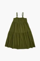 Girls Babydoll Cami Dress (Kids) in Olive, 13/14