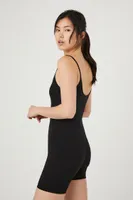 Women's Fitted Scoop-Neck Romper in Black Small