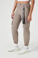 Women's Twill High-Rise Lanyard Joggers in Grey Medium