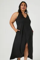 Women's Crisscross Tulip-Hem Maxi Dress in Black, 3X