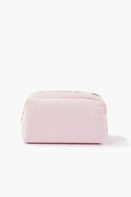 Terry Cloth Makeup Bag in Pink