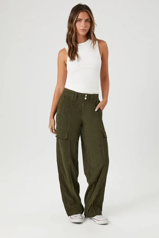 High-Rise Cargo Pants, Forever 21