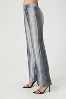 Women's Metallic Knit Wide-Leg Pants