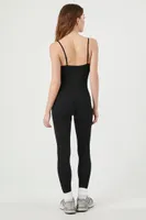 Women's Seamless Ribbed Knit Jumpsuit in Black, XL