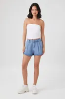 Women's High-Rise Denim Shorts in Medium Denim, 29