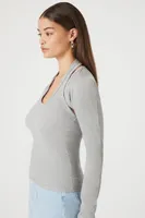 Women's Cutout Combo Top in Heather Grey Small