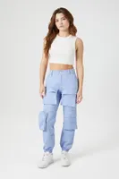 Women's Twill Utility Cargo Pants in Blue, XS