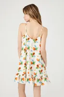 Women's Papaya Print Shift Mini Dress