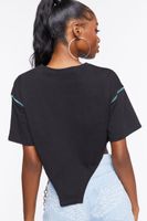 Women's Yin Yang Graphic Cropped T-Shirt in Black Medium