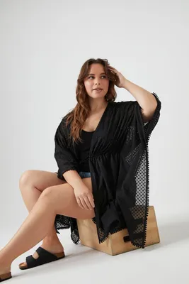 Women's Pom Pom-Trim Kimono