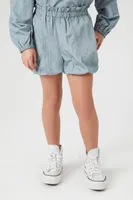 Girls Paperbag Shorts (Kids) in Teal, 13/14