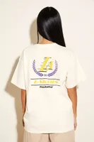 Women's Los Angeles Lakers Graphic T-Shirt in Cream Large