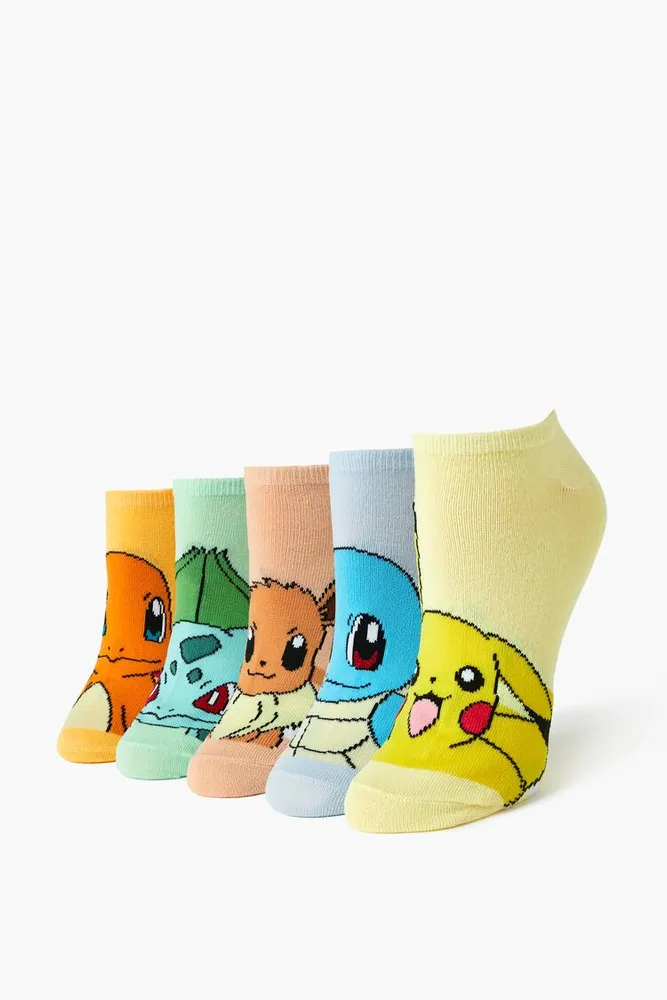 Pokémon Graphic Ankle Socks Set - 5 pack in Yellow