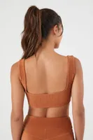 Women's Active Corduroy Sports Bra in Chestnut Small