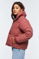 Women's Quilted Puffer Jacket in Brick Large