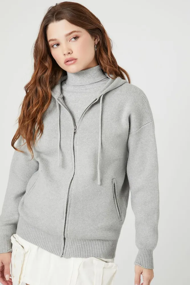 Women's Hooded Zip-Up Sweater Heather Grey