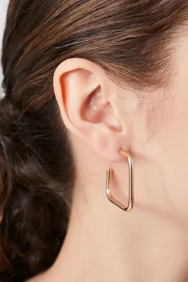 Women's Square Hoop Earrings in Gold