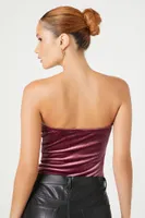 Women's Sweetheart Velvet Bodysuit Wine