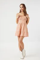 Women's Eyelet Strapless Mini Dress Large