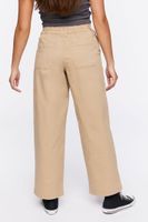 Women's Twill Wide-Leg Cargo Pants in Pine Bark Large