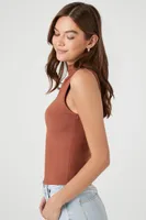 Women's Mock Neck Sleeveless Top Brown,