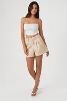 Women's Strappy Bustier Cropped Cami in Seafoam Large