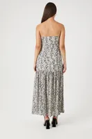 Women's Chiffon Snake Print Mermaid Dress in Grey Small