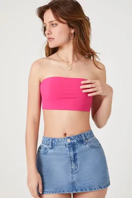 Women's Contour Cropped Tube Top in Hibiscus, XL