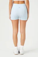 Women's Active Seamless Biker Shorts in Light Blue Large