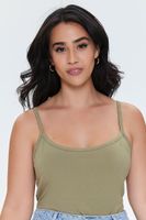 Women's Basic Organically Grown Cotton Bodysuit in Olive, 0X