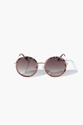 Round Frame Sunglasses in Blush/Brown