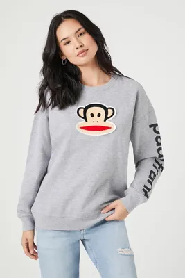 Women's Paul Frank Julius Patch Pullover in Heather Grey Small