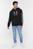 Men Embroidered Buena Suerte Hoodie in Black, XXL