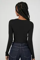 Women's Ribbed Knit Crop Top in Black, XXL