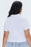 Women's Embroidered Montauk Top in White, 1X