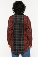 Women's Reworked Plaid High-Low Shirt in Brown Medium