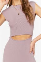 Women's Cutout Mini Sweater Dress in Grey Medium